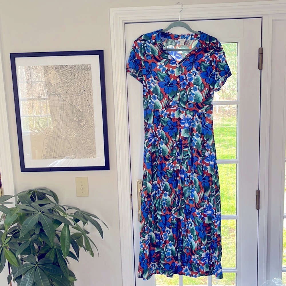 J.crew Factory Floral Maxi Dress (w/ collar)